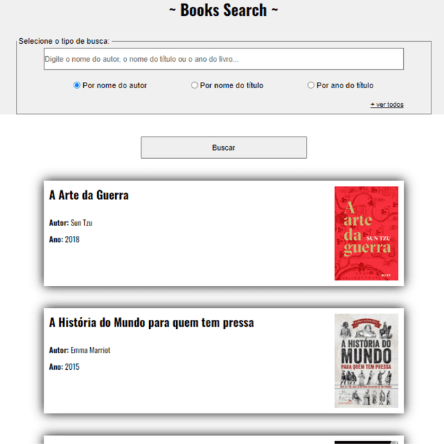 Books Search Screen