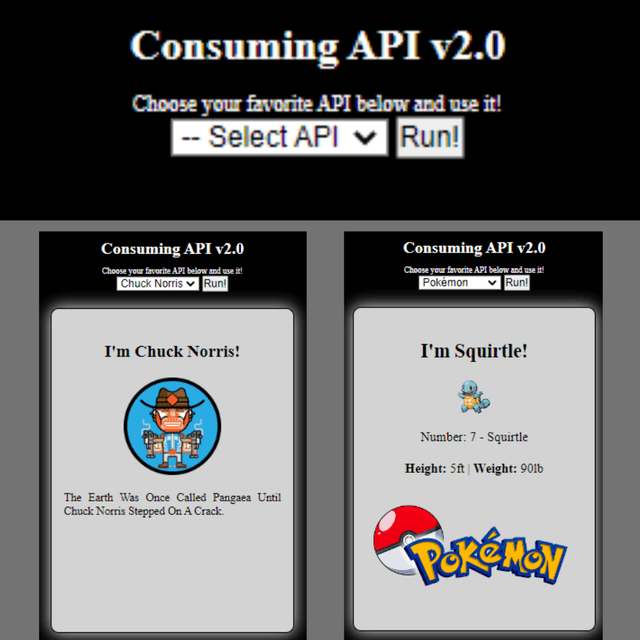 Consuming API Screen